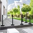 Costway Plastic Stanchions with 5 C-Hooks Chains in Black (Set of 6)