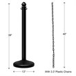 Costway Plastic Stanchions with 5 C-Hooks Chains in Black (Set of 6)