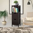 Costway Contemporary P2 MDF and NC Paint Floor Cabinet with 2 Drawers in Brown