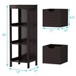 Costway Contemporary P2 MDF and NC Paint Floor Cabinet with 2 Drawers in Brown