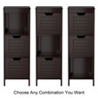 Costway Contemporary P2 MDF and NC Paint Floor Cabinet with 2 Drawers in Brown