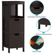 Costway Contemporary P2 MDF and NC Paint Floor Cabinet with 2 Drawers in Brown