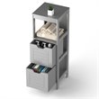 Costway Contemporary P2 MDF and NC Paint Floor Cabinet with 2 Drawers in Gray