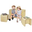 Costway 3-piece Contemporary Birch Wood Kids Table & Chair Set in Natural
