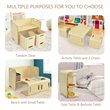 Costway 3-piece Contemporary Birch Wood Kids Table & Chair Set in Natural