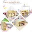 Costway 3-piece Contemporary Birch Wood Kids Table & Chair Set in Natural
