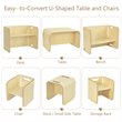 Costway 3-piece Contemporary Birch Wood Kids Table & Chair Set in Natural