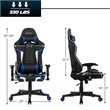 Costway Sponge and Metal Swivel Massage Gaming Chair with Lumbar Support in Blue