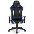 Costway Sponge and Metal Swivel Massage Gaming Chair with Lumbar Support in Blue