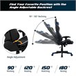 Costway Sponge and Metal Swivel Massage Gaming Chair with Lumbar Support in Blue