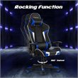 Costway Sponge and Metal Swivel Massage Gaming Chair with Lumbar Support in Blue