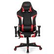 Costway Sponge and Metal Swivel Massage Gaming Chair with Lumbar Support in Red