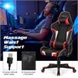 Costway Sponge and Metal Swivel Massage Gaming Chair with Lumbar Support in Red