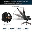 Costway Sponge and Metal Swivel Massage Gaming Chair with Lumbar Support in Red