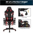 Costway Sponge and Metal Swivel Massage Gaming Chair with Lumbar Support in Red