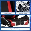 Costway Sponge and Metal Swivel Massage Gaming Chair with Lumbar Support in Red