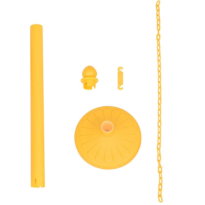 Costway Plastic Stanchions with 5 C-Hooks Chains in Yellow (Set of 6)