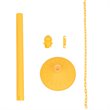Costway Plastic Stanchions with 5 C-Hooks Chains in Yellow (Set of 6)