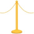 Costway Plastic Stanchions with 5 C-Hooks Chains in Yellow (Set of 6)