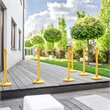 Costway Plastic Stanchions with 5 C-Hooks Chains in Yellow (Set of 6)