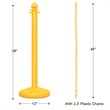 Costway Plastic Stanchions with 5 C-Hooks Chains in Yellow (Set of 6)
