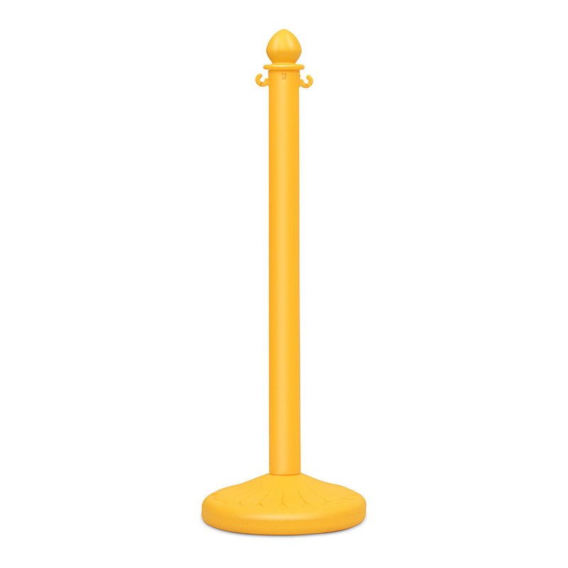 Costway Plastic Stanchions with 5 C-Hooks Chains in Yellow (Set of 6)