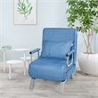 Costway Metal and Sponge 5-Position Folding Sleeper Bed with Pillow Blue