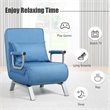 Costway Metal and Sponge 5-Position Folding Sleeper Bed with Pillow Blue
