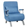 Costway Metal and Sponge 5-Position Folding Sleeper Bed with Pillow Blue