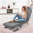 Costway Metal and Sponge 5-Position Folding Sleeper Bed with Pillow Gray