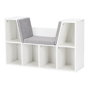 Costway Particle Board Multi-Purpose Kid Bookcase with 6 Cubby in White