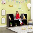 Costway Particle Board Multi-Purpose Kid Bookcase with 6 Cubby in Brown