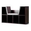 Costway Particle Board Multi-Purpose Kid Bookcase with 6 Cubby in Brown