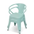 Costway Contemporary Premium Steel Kids Chair in Blue (Set of 2)