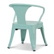 Costway Contemporary Premium Steel Kids Chair in Blue (Set of 2)