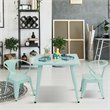 Costway Contemporary Premium Steel Kids Chair in Blue (Set of 2)