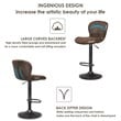 Costway Metal Swivel Bar Stool with Backrest & Footrest in Brown (Set of 2)