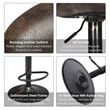 Costway Metal Swivel Bar Stool with Backrest & Footrest in Brown (Set of 2)