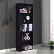 Costway 5-Shelf MDF Veneer Multi-Functional Storage Bookcase in Black