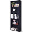 Costway 5-Shelf MDF Veneer Multi-Functional Storage Bookcase in Black