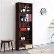 Costway 5-Shelf MDF Veneer Multi-Functional Storage Bookcase in Walnut