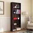 Costway 5-Shelf MDF Veneer Multi-Functional Storage Bookcase in Walnut