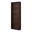 Costway 5-Shelf MDF Veneer Multi-Functional Storage Bookcase in Walnut