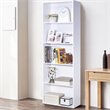 Costway 5-Shelf MDF Veneer Multi-Functional Storage Bookcase in White