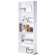 Costway 5-Shelf MDF Veneer Multi-Functional Storage Bookcase in White