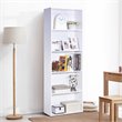 Costway 5-Shelf MDF Veneer Multi-Functional Storage Bookcase in White