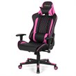 Costway PU Metal Massage Gaming Chair with Lumbar Support & Headrest in Pink