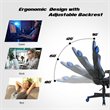 Costway PU Metal Massage Gaming Chair with Lumbar Support & Headrest in Blue