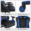 Costway PU Metal Massage Gaming Chair with Lumbar Support & Headrest in Blue