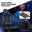 Costway PU Metal Massage Gaming Chair with Lumbar Support & Headrest in Blue